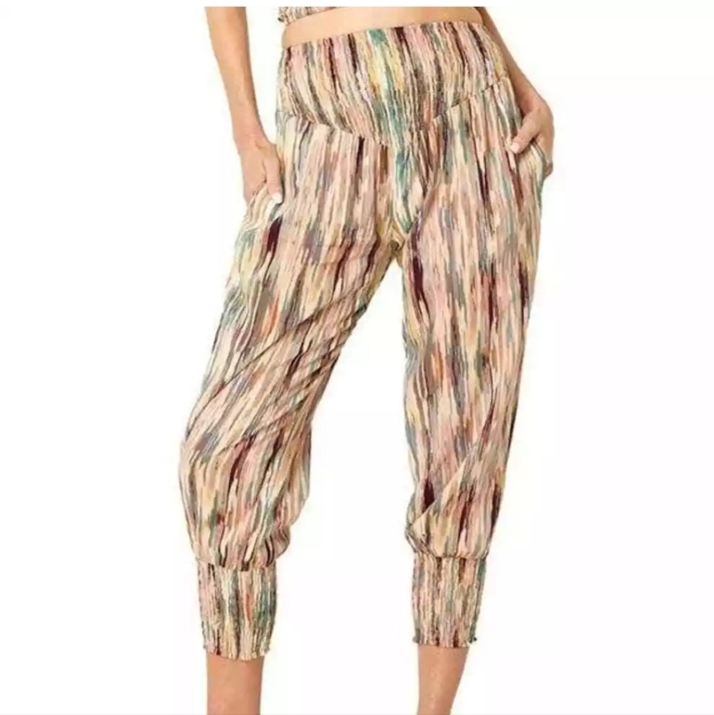 NEW Misa 'Vega' Colorful Cropped Pants